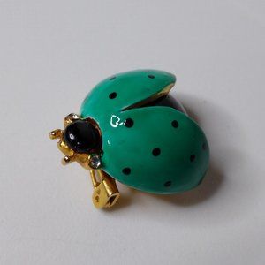 Vintage Green Ladybug Brooch
